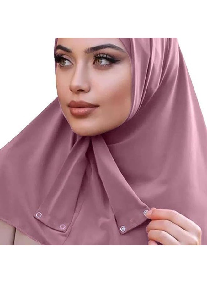 Fashion Muslim Hijab for Women Instant Snap Fastener Hijab Inner Cap Full Cover Head Wraps Scarf Islam Turban Caps - Image 3